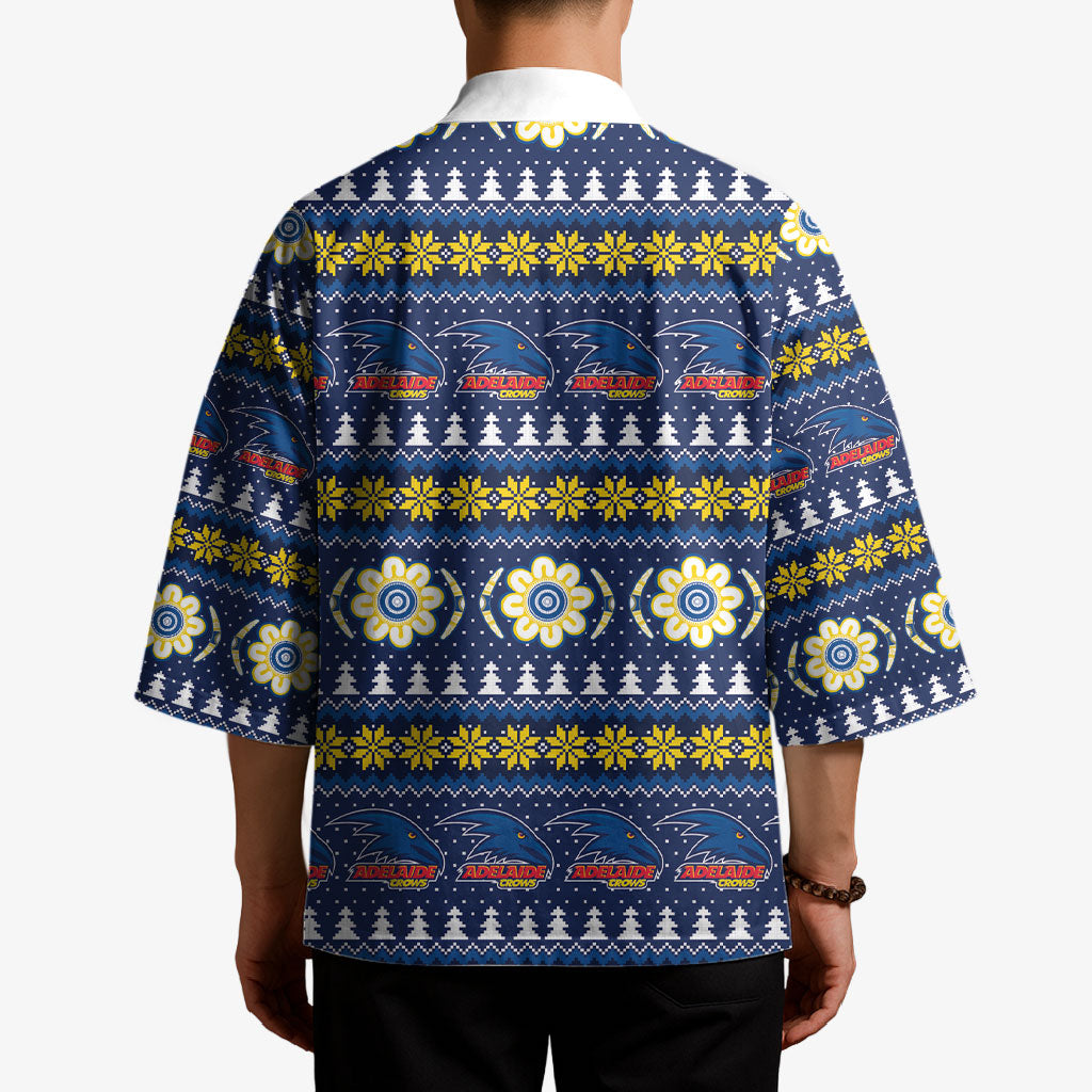 Adelaide Crows Football Christmas Kimono Aboriginal Seamless Cardigan Inspired