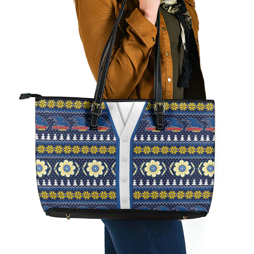 Adelaide Crows Football Christmas Leather Tote Bag Aboriginal Seamless Cardigan Inspired