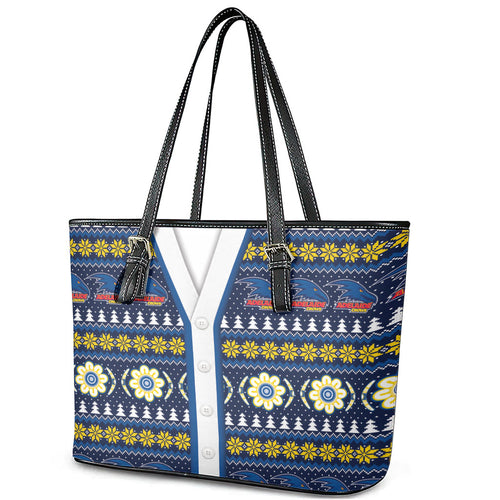 Adelaide Crows Football Christmas Leather Tote Bag Aboriginal Seamless Cardigan Inspired