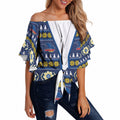 Adelaide Crows Football Christmas Off Shoulder Wrap Waist Top Aboriginal Seamless Cardigan Inspired