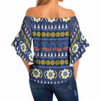 Adelaide Crows Football Christmas Off Shoulder Wrap Waist Top Aboriginal Seamless Cardigan Inspired