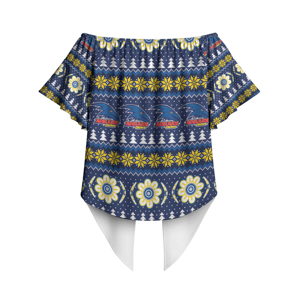 Adelaide Crows Football Christmas Off Shoulder Wrap Waist Top Aboriginal Seamless Cardigan Inspired