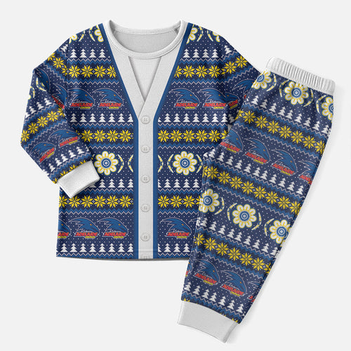 Adelaide Crows Football Christmas Pajama Set Aboriginal Seamless Cardigan Inspired