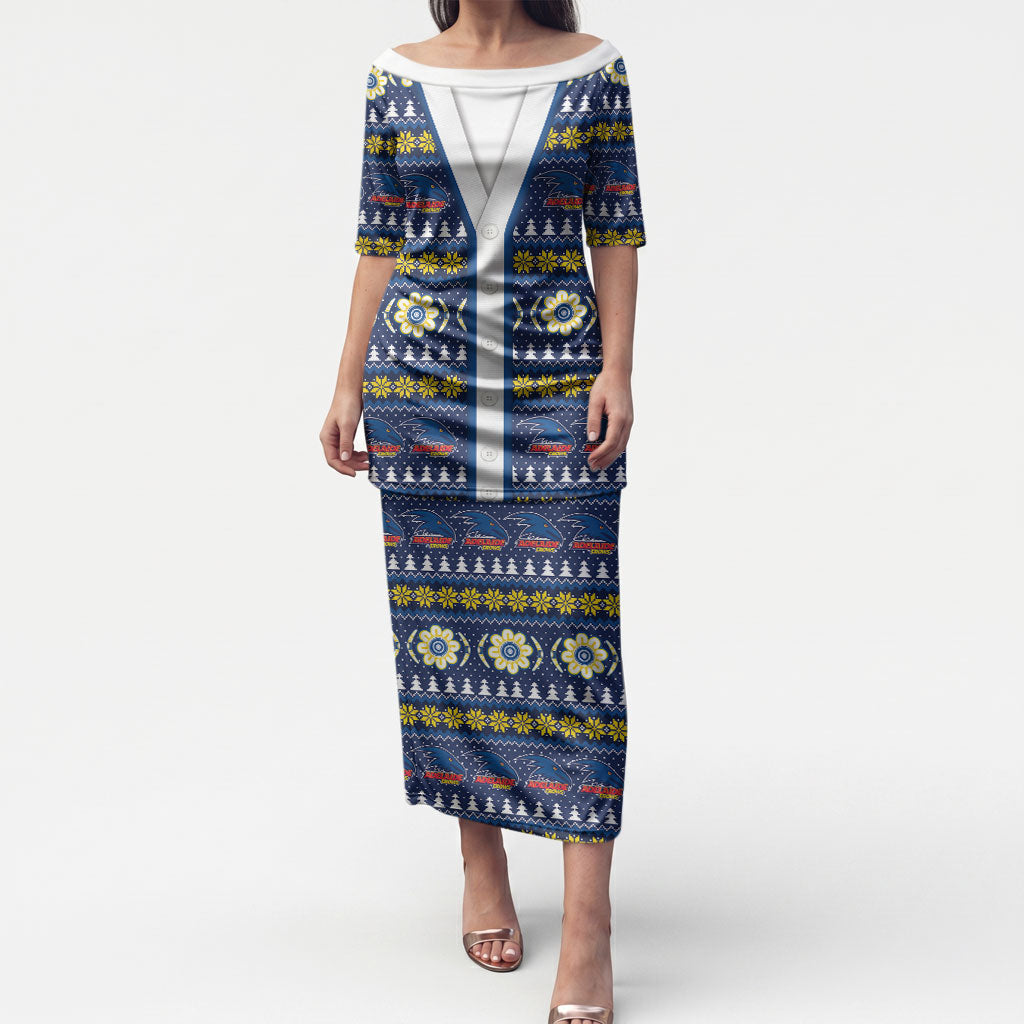 Adelaide Crows Football Christmas Puletasi Aboriginal Seamless Cardigan Inspired