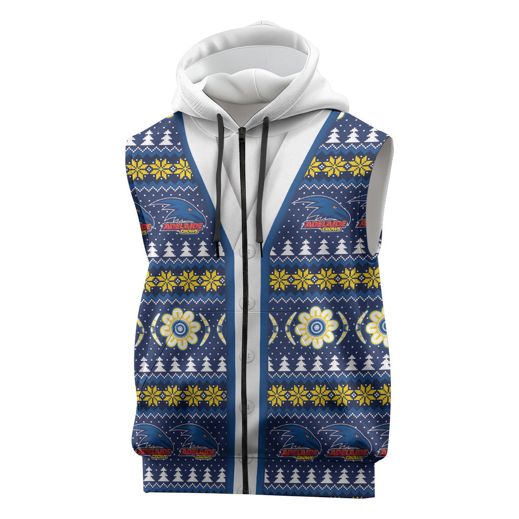 Adelaide Crows Football Christmas Sleeveless Zip Hoodie Aboriginal Seamless Cardigan Inspired