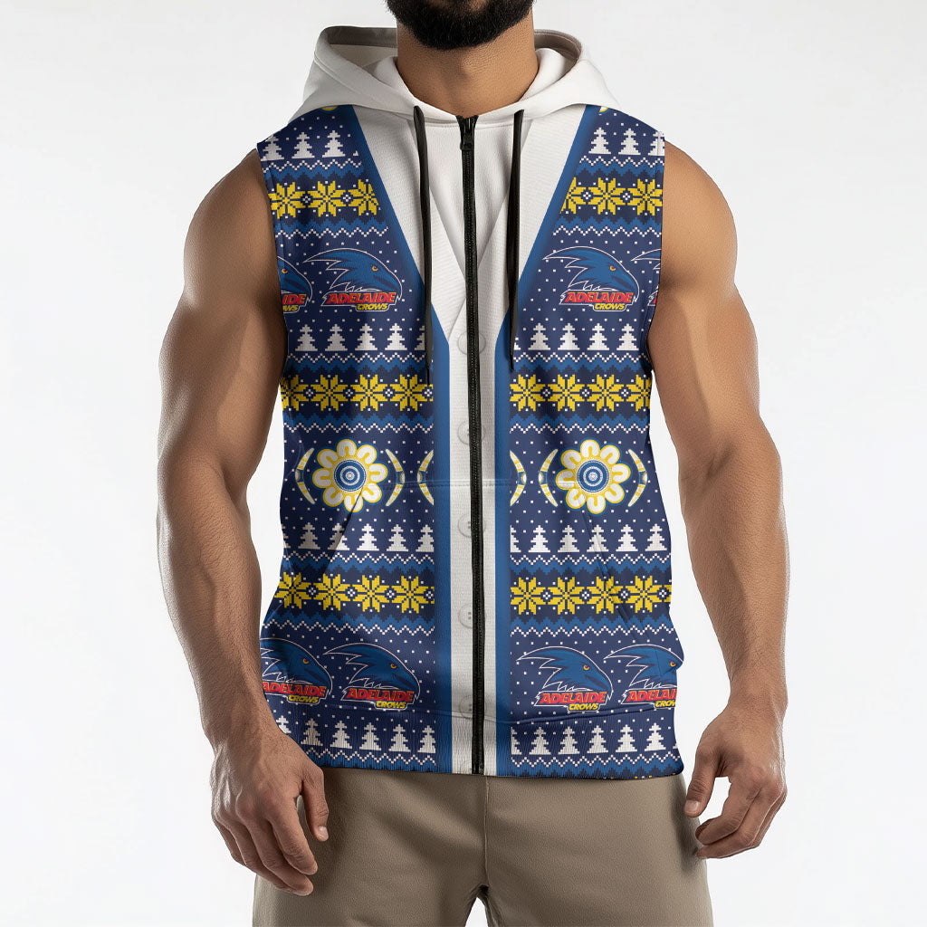 Adelaide Crows Football Christmas Sleeveless Zip Hoodie Aboriginal Seamless Cardigan Inspired