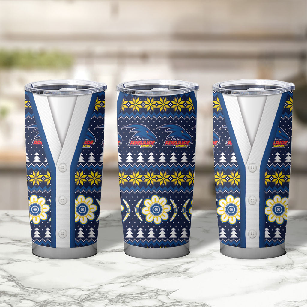 Adelaide Crows Football Christmas Tumbler Cup Aboriginal Seamless Cardigan Inspired