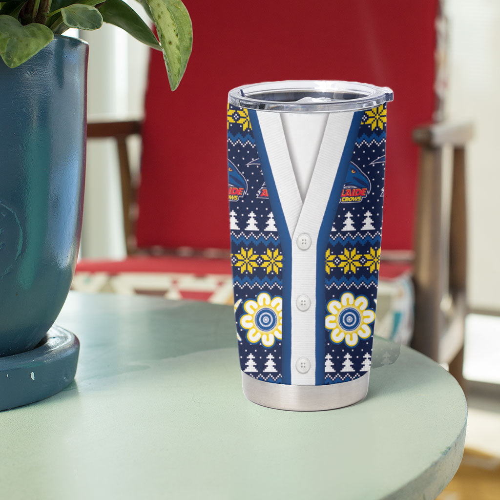 Adelaide Crows Football Christmas Tumbler Cup Aboriginal Seamless Cardigan Inspired