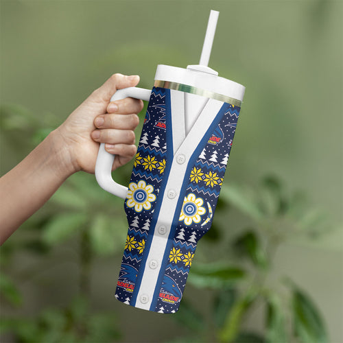 Adelaide Crows Football Christmas Tumbler With Handle Aboriginal Seamless Cardigan Inspired