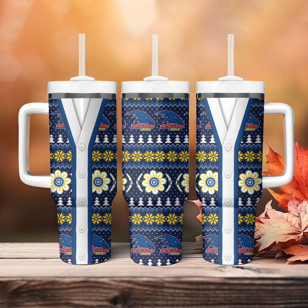 Adelaide Crows Football Christmas Tumbler With Handle Aboriginal Seamless Cardigan Inspired