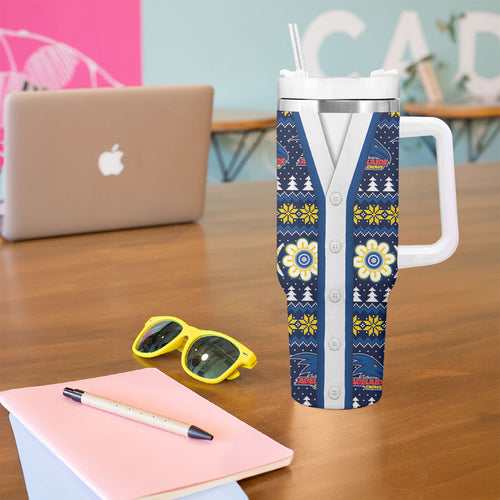 Adelaide Crows Football Christmas Tumbler With Handle Aboriginal Seamless Cardigan Inspired