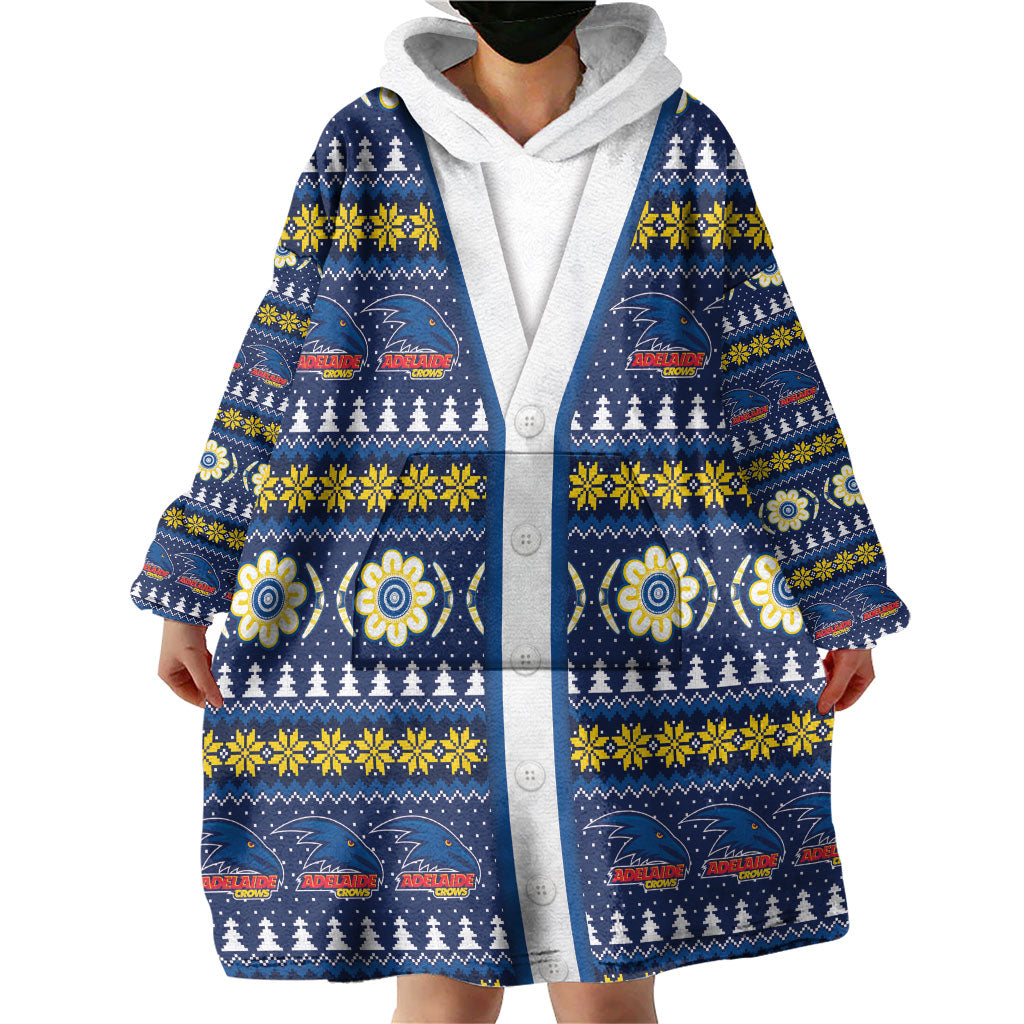 Adelaide Crows Football Christmas Wearable Blanket Hoodie Aboriginal Seamless Cardigan Inspired