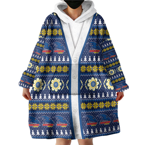 Adelaide Crows Football Christmas Wearable Blanket Hoodie Aboriginal Seamless Cardigan Inspired