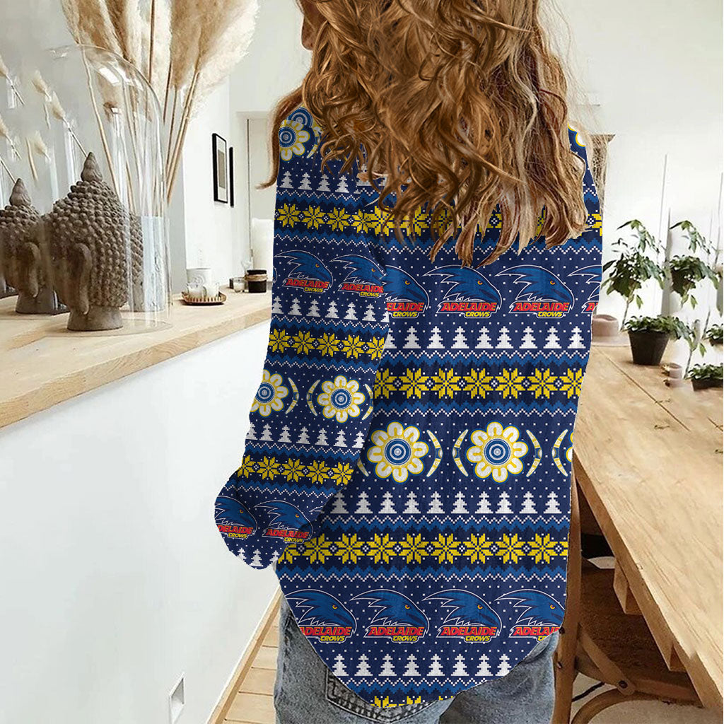 Adelaide Crows Football Christmas Women Casual Shirt Aboriginal Seamless Cardigan Inspired