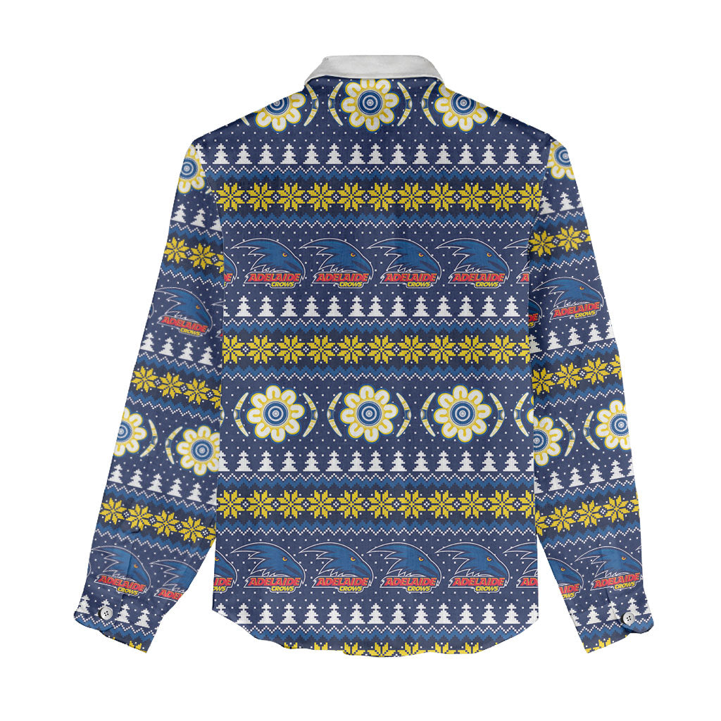 Adelaide Crows Football Christmas Women Casual Shirt Aboriginal Seamless Cardigan Inspired