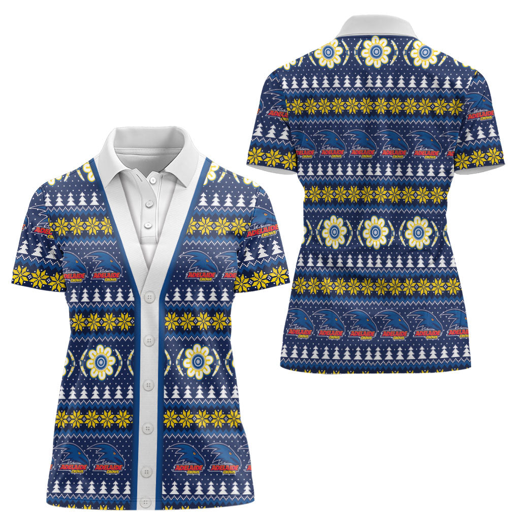 Adelaide Crows Football Christmas Women Polo Shirt Aboriginal Seamless Cardigan Inspired