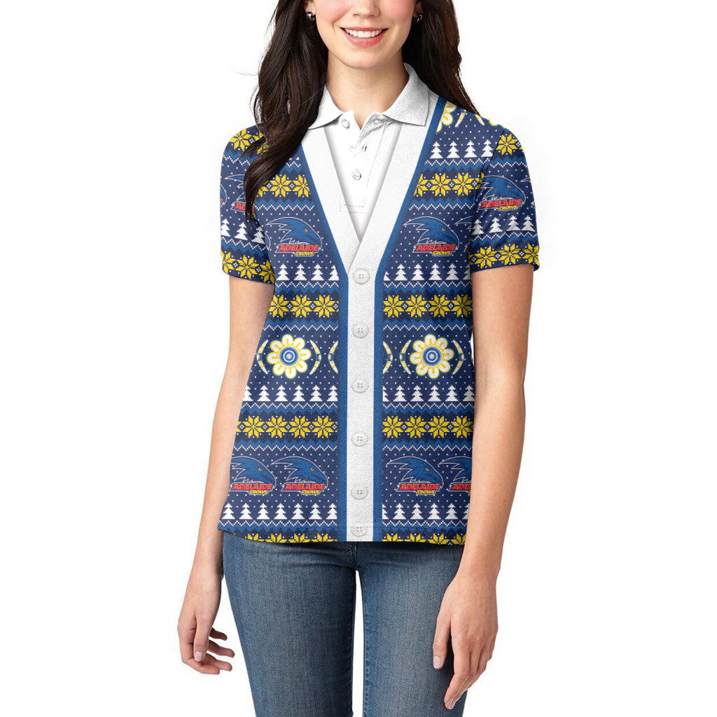 Adelaide Crows Football Christmas Women Polo Shirt Aboriginal Seamless Cardigan Inspired