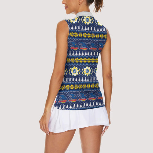 Adelaide Crows Football Christmas Women Sleeveless Polo Shirt Aboriginal Seamless Cardigan Inspired