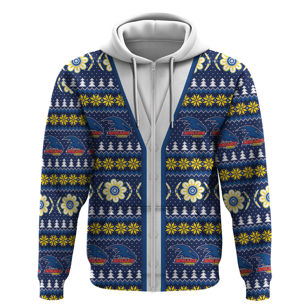 Adelaide Crows Football Christmas Zip Hoodie Aboriginal Seamless Cardigan Inspired