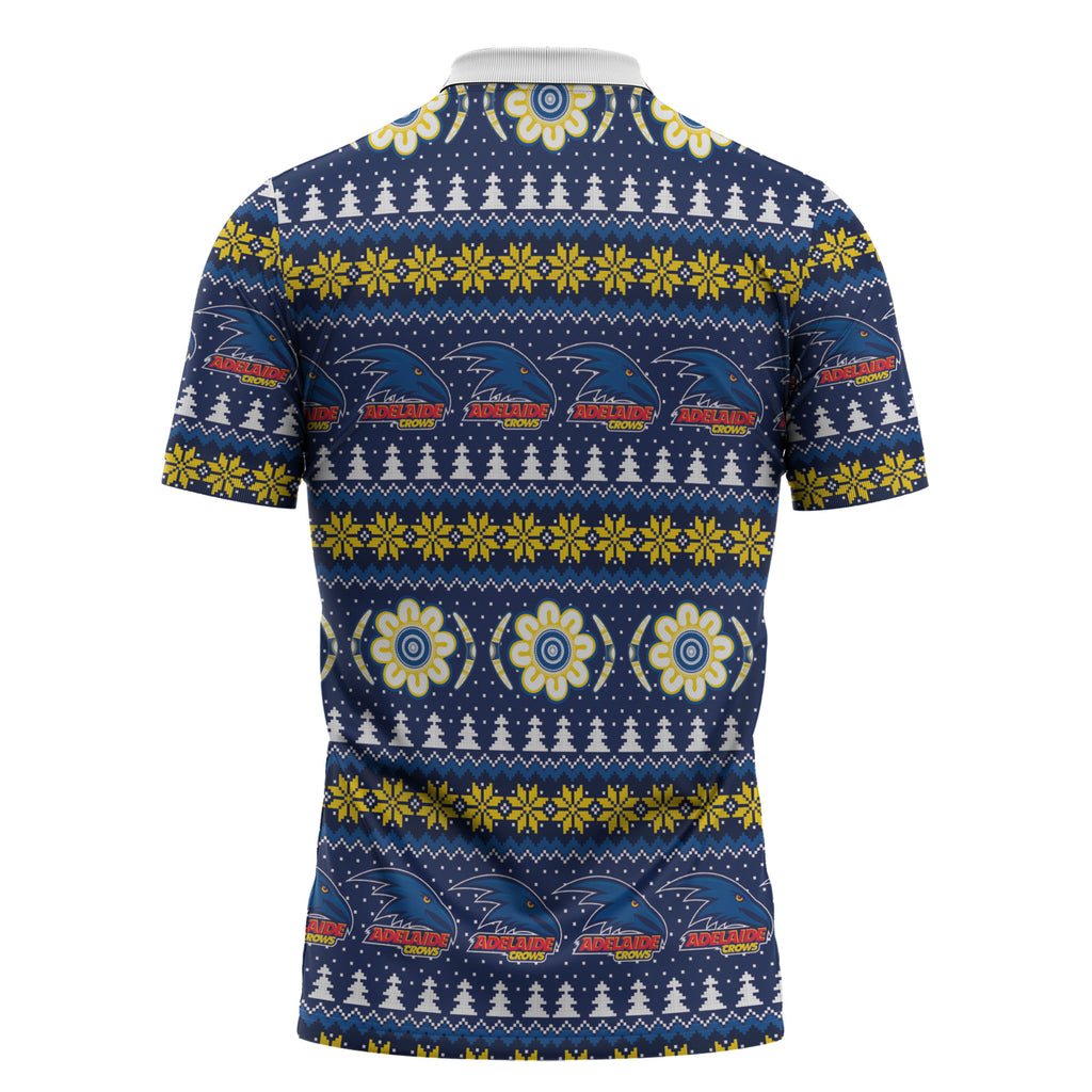 Adelaide Crows Football Christmas Zipper Polo Shirt Aboriginal Seamless Cardigan Inspired