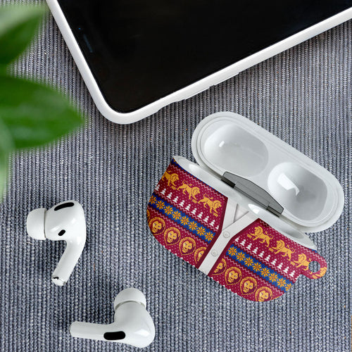 Brisbane Lions Football Christmas AirPods Case Aboriginal Seamless Cardigan Inspired