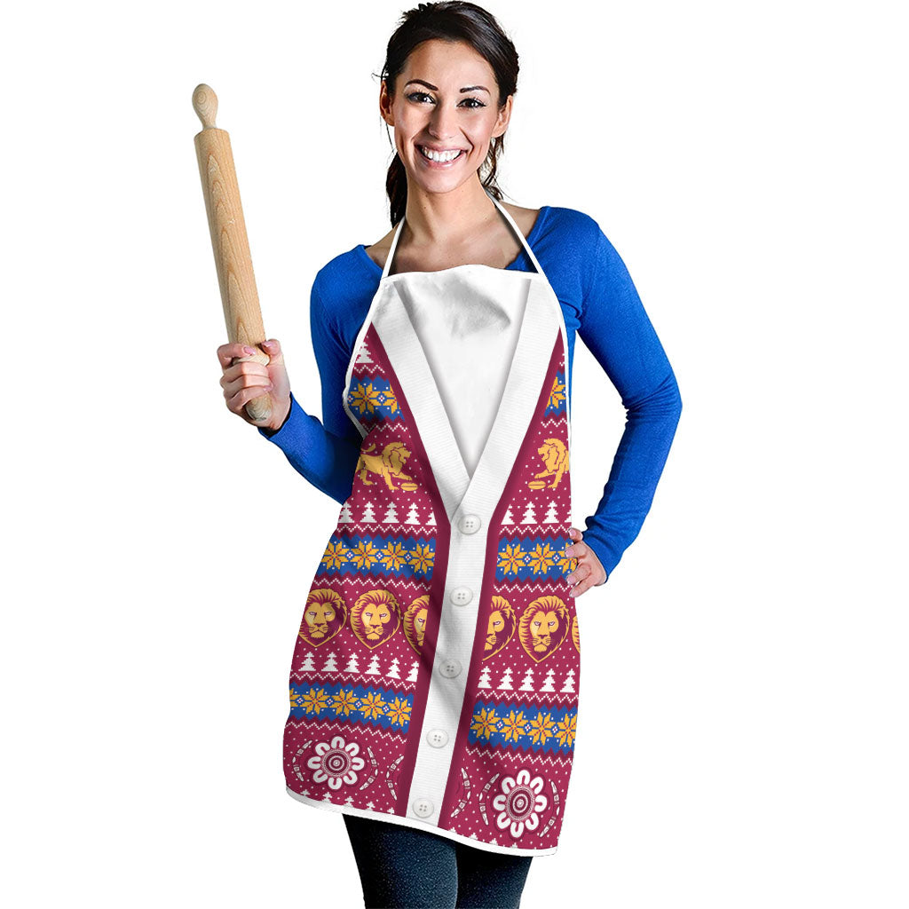 Brisbane Lions Football Christmas Apron Aboriginal Seamless Cardigan Inspired