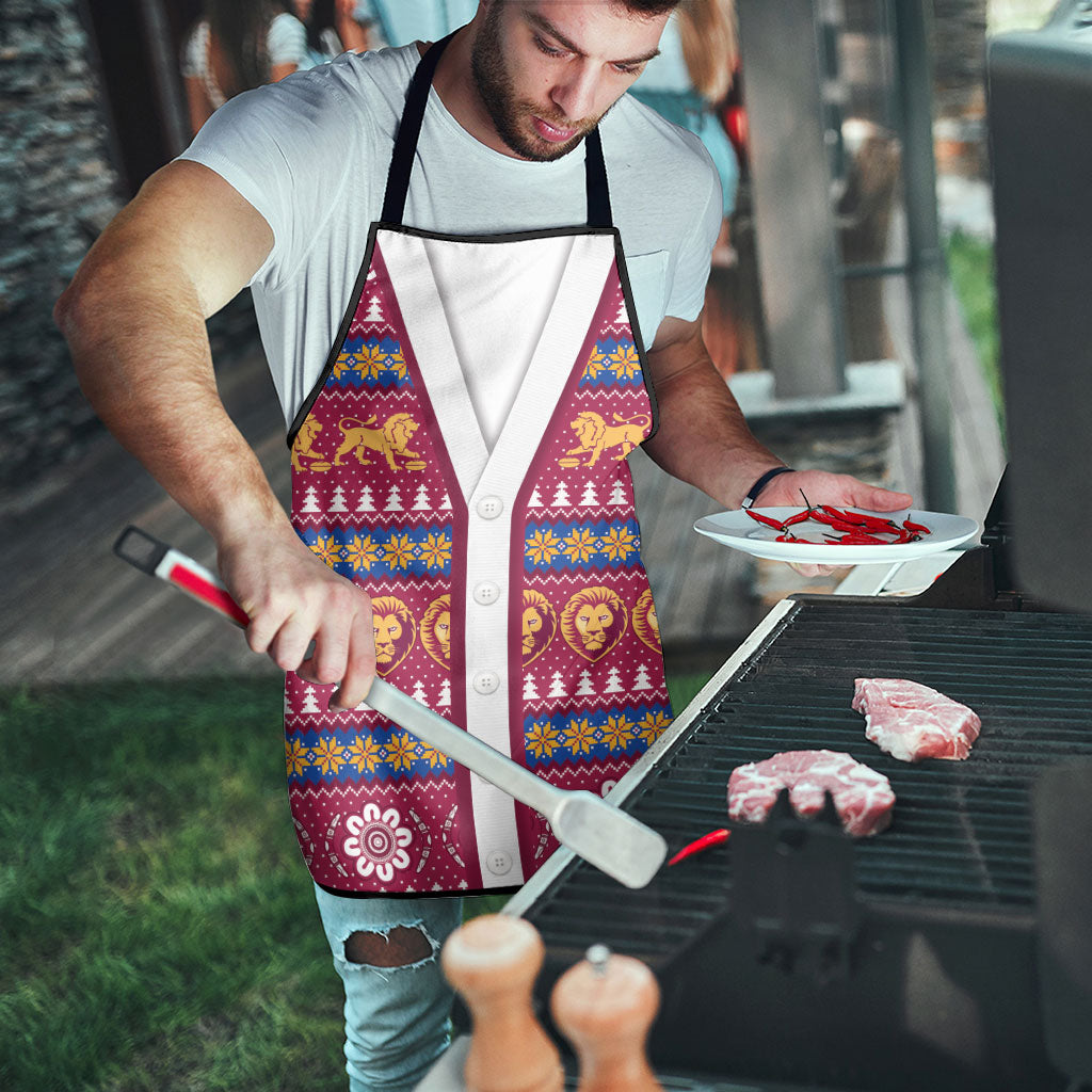 Brisbane Lions Football Christmas Apron Aboriginal Seamless Cardigan Inspired