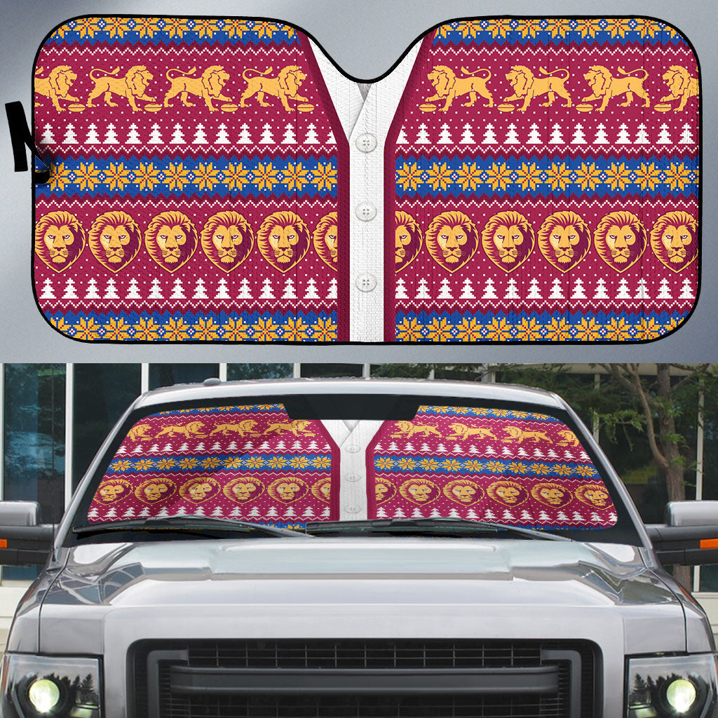 Brisbane Lions Football Christmas Auto Sun Shade Aboriginal Seamless Cardigan Inspired