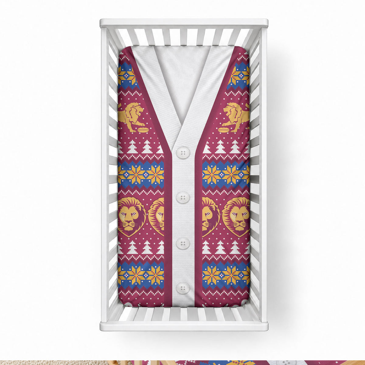 Brisbane Lions Football Christmas Baby Bed Cover Aboriginal Seamless Cardigan Inspired