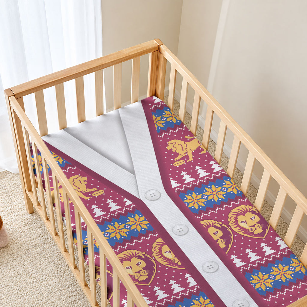 Brisbane Lions Football Christmas Baby Bed Cover Aboriginal Seamless Cardigan Inspired