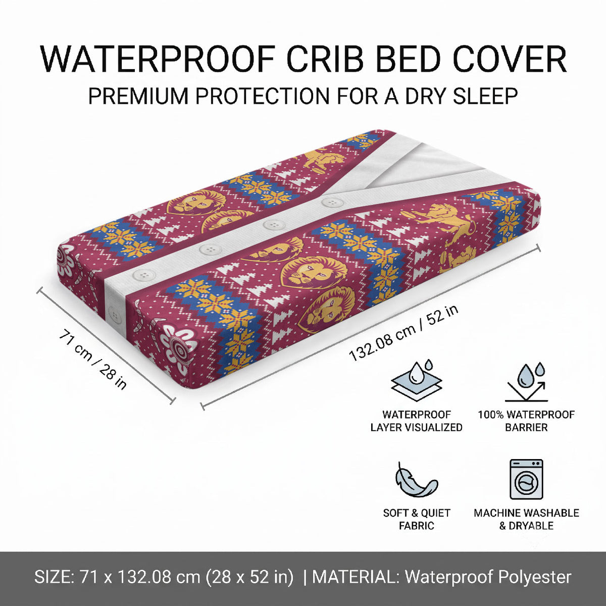 Brisbane Lions Football Christmas Baby Bed Cover Aboriginal Seamless Cardigan Inspired