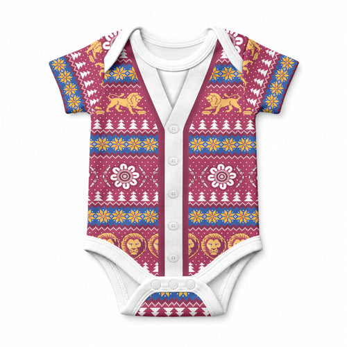 Brisbane Lions Football Christmas Baby Onesie Aboriginal Seamless Cardigan Inspired