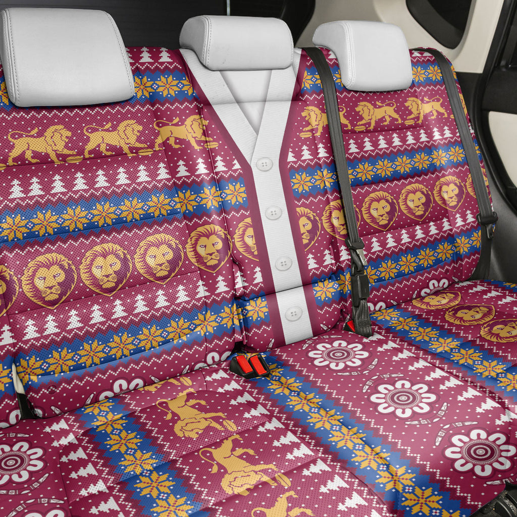 Brisbane Lions Football Christmas Back Car Seat Cover Aboriginal Seamless Cardigan Inspired