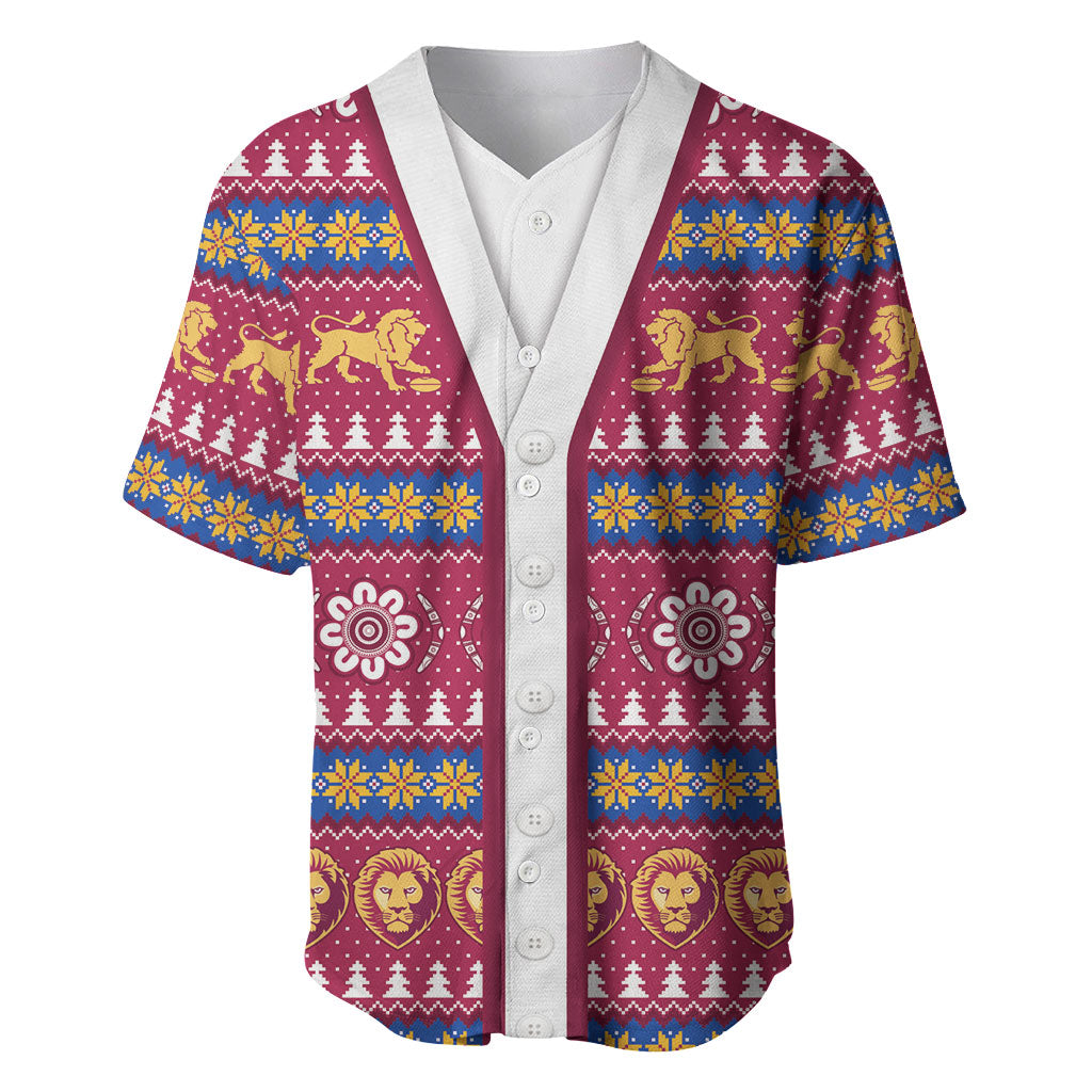 Brisbane Lions Football Christmas Baseball Jersey Aboriginal Seamless Cardigan Inspired
