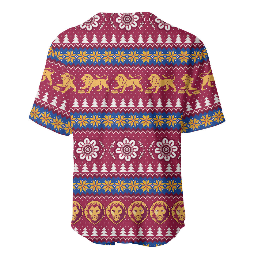 Brisbane Lions Football Christmas Baseball Jersey Aboriginal Seamless Cardigan Inspired