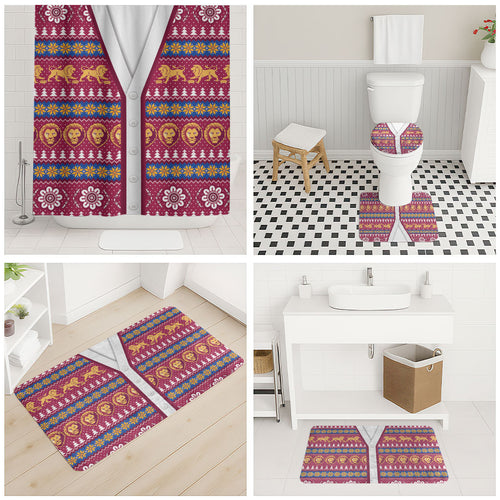 Brisbane Lions Football Christmas Bathroom Set Aboriginal Seamless Cardigan Inspired
