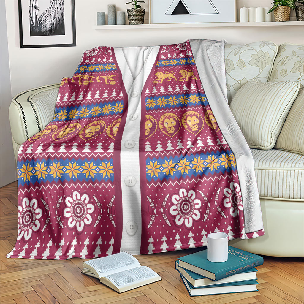 Brisbane Lions Football Christmas Blanket Aboriginal Seamless Cardigan Inspired