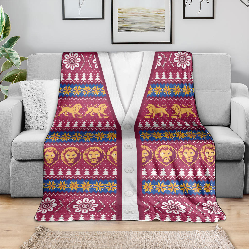 Brisbane Lions Football Christmas Blanket Aboriginal Seamless Cardigan Inspired