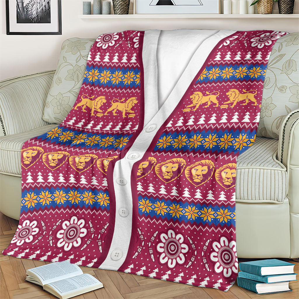 Brisbane Lions Football Christmas Blanket Aboriginal Seamless Cardigan Inspired