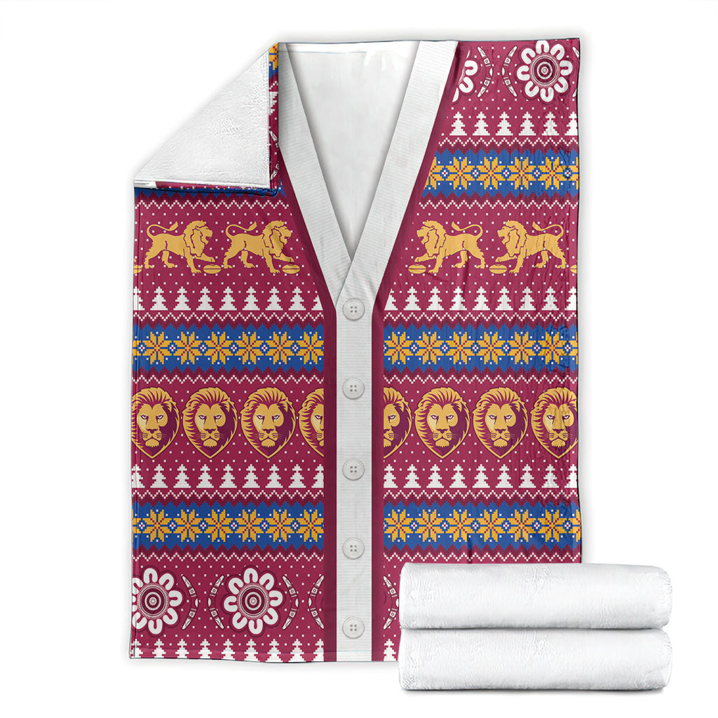 Brisbane Lions Football Christmas Blanket Aboriginal Seamless Cardigan Inspired