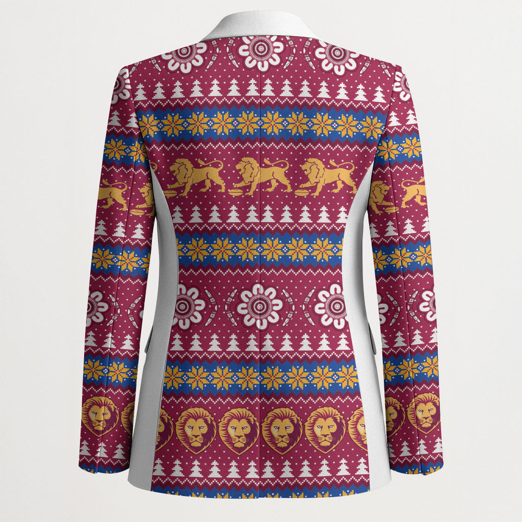 Brisbane Lions Football Christmas Blazer Aboriginal Seamless Cardigan Inspired