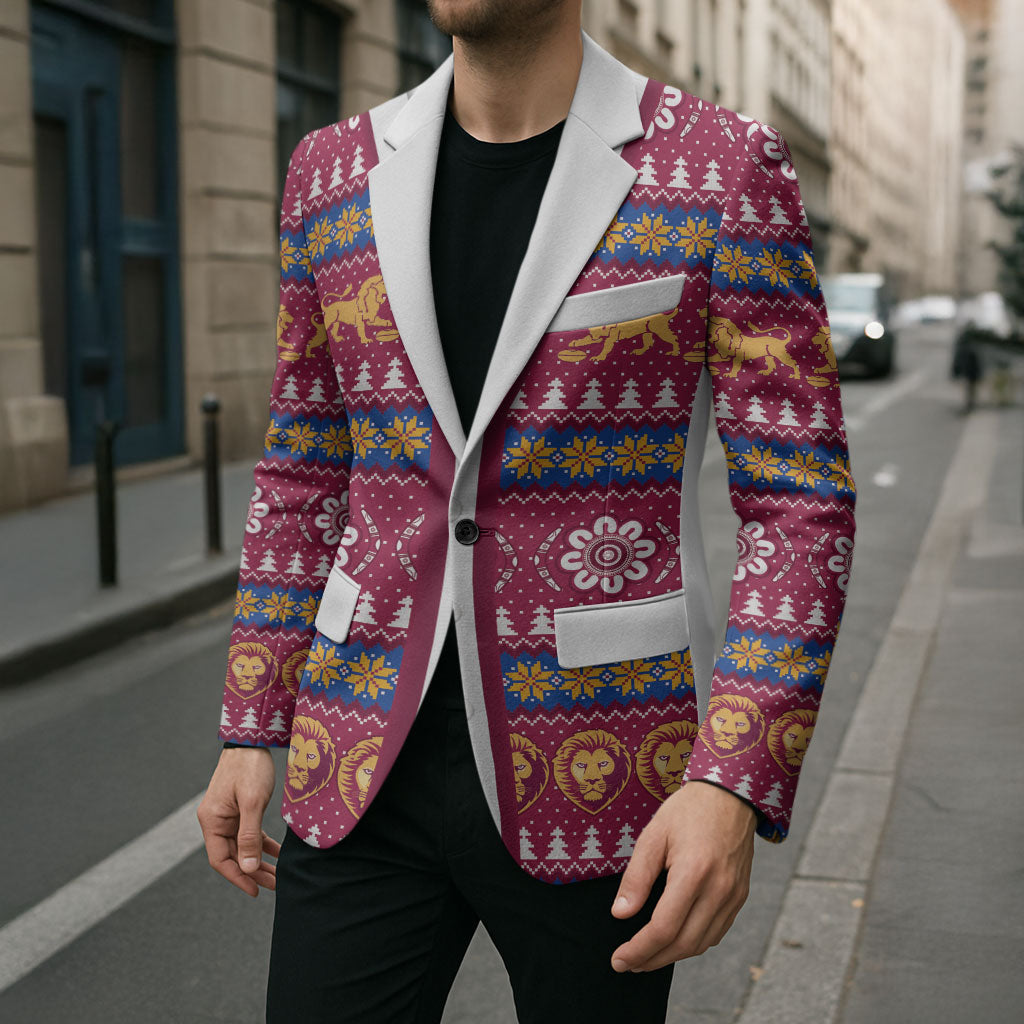 Brisbane Lions Football Christmas Blazer Aboriginal Seamless Cardigan Inspired