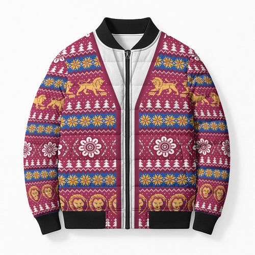 Brisbane Lions Football Christmas Bomber Puffer Jacket Aboriginal Seamless Cardigan Inspired