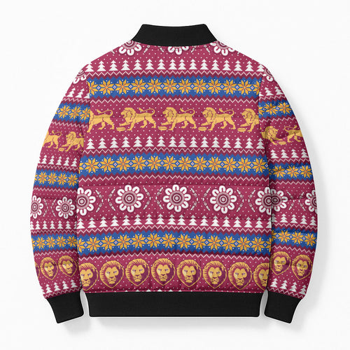 Brisbane Lions Football Christmas Bomber Puffer Jacket Aboriginal Seamless Cardigan Inspired