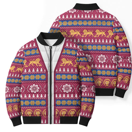 Brisbane Lions Football Christmas Bomber Puffer Jacket Aboriginal Seamless Cardigan Inspired