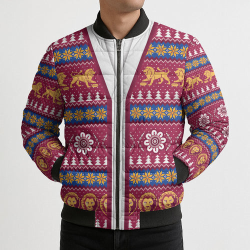 Brisbane Lions Football Christmas Bomber Puffer Jacket Aboriginal Seamless Cardigan Inspired