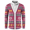 Brisbane Lions Football Christmas Button Sweatshirt Aboriginal Seamless Cardigan Inspired