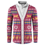 Brisbane Lions Football Christmas Button Sweatshirt Aboriginal Seamless Cardigan Inspired