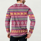 Brisbane Lions Football Christmas Button Sweatshirt Aboriginal Seamless Cardigan Inspired