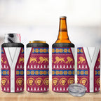 Brisbane Lions Football Christmas 4 in 1 Can Cooler Tumbler Aboriginal Seamless Cardigan Inspired